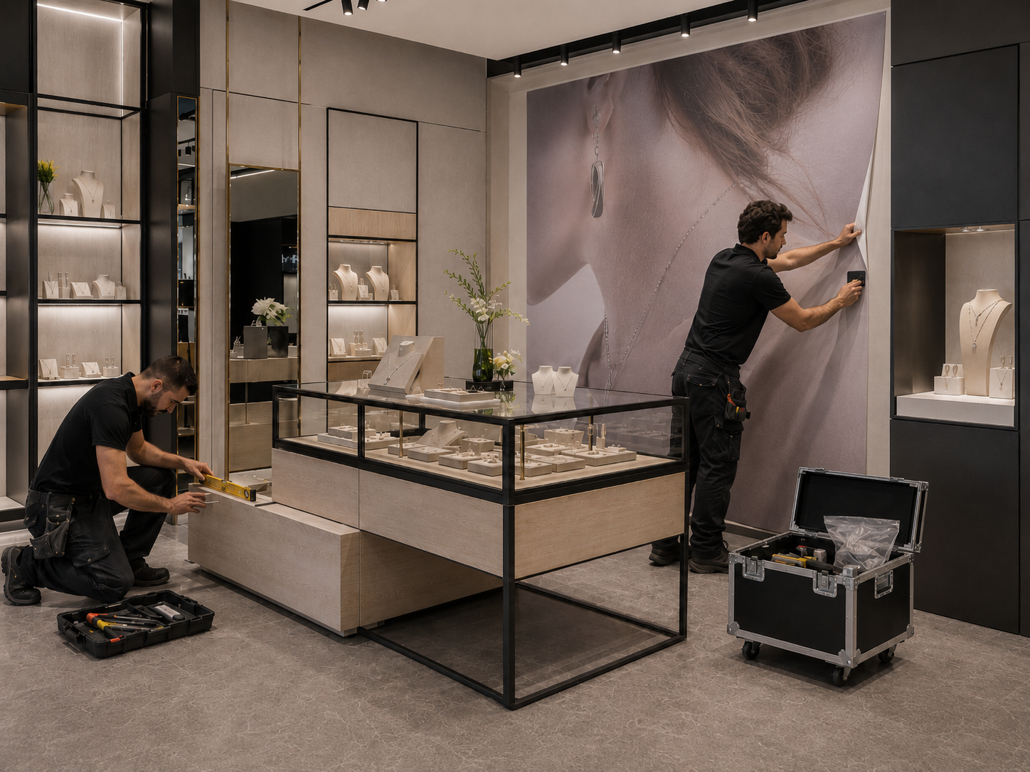 Instalación profesional de elementos de una campaña retail